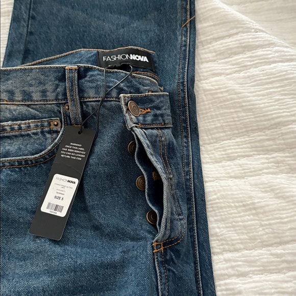 Fashion Nova Dark Blue Straight Jeans - Picture 6 of 7